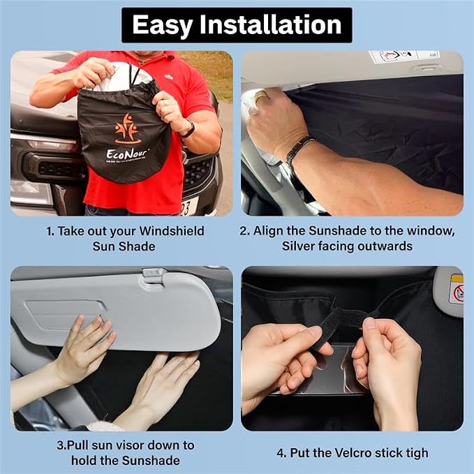 Econour Windshield Sun Shade for Kia Soul 2020 2021 2022 2023 2024 2025 2026 - Image 6
