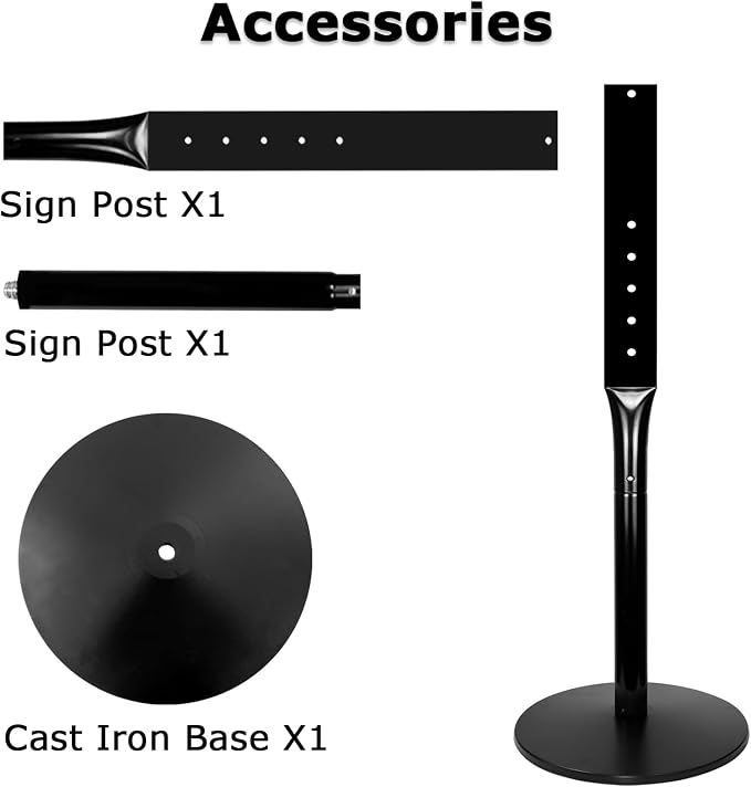 Parking Sign Post 49" Heavy Duty Cast Iron Parking Signs Stand, Movable Sign - Image 9