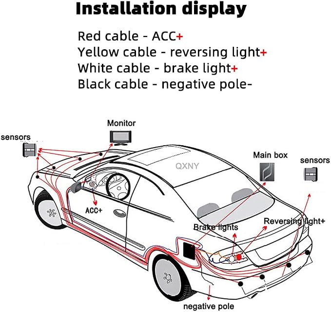 Car 8 Parking Sensors Kit Assist System Reverse Front and Rear Reverse Radar - Image 8