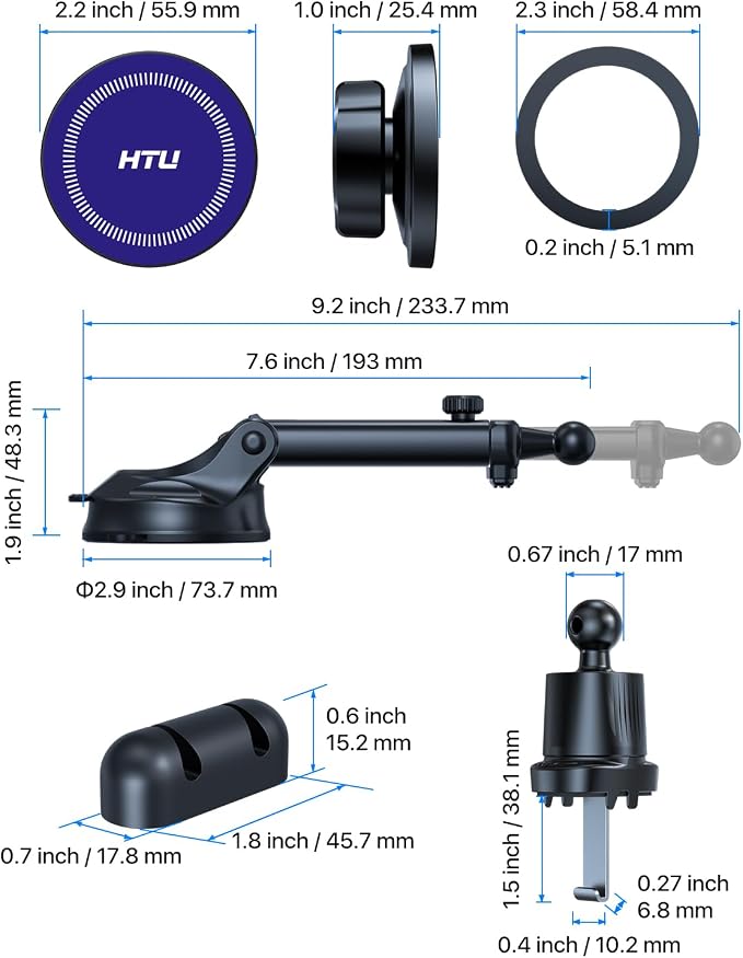 HTU for MagSafe Car Phone Mount Magnetic Phone Holder for Windshield Vent - Image 8