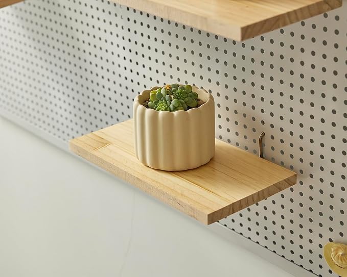 Shelves for PegBoard, Pine Wooden Pegboard Shelf Wall Organizer, Wooden Board - Image 8