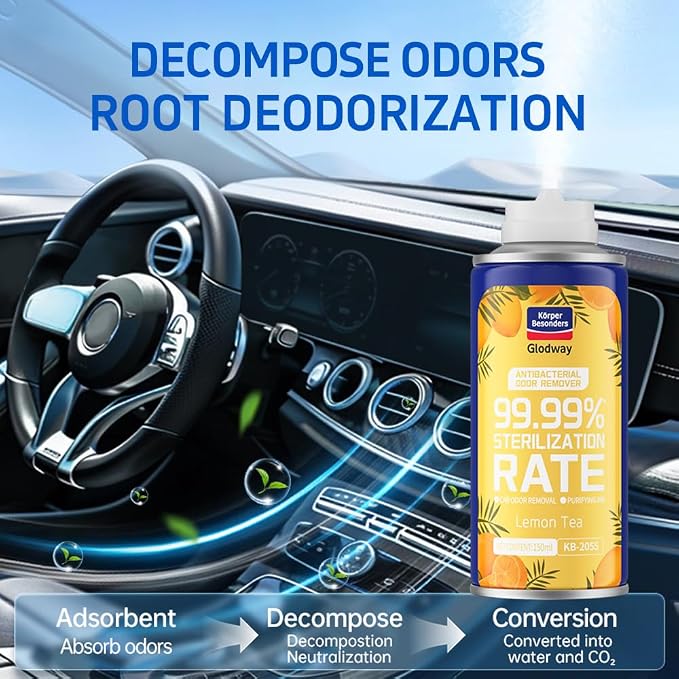 Glodway Whole Car Air Refresher Spray, Odor Eliminator Eliminates Strong - Image 8