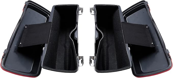 XFMT Motorcycle Red Hard Saddlebags Saddle Bags Trunk W/Lids & Chrome Latches - Image 7