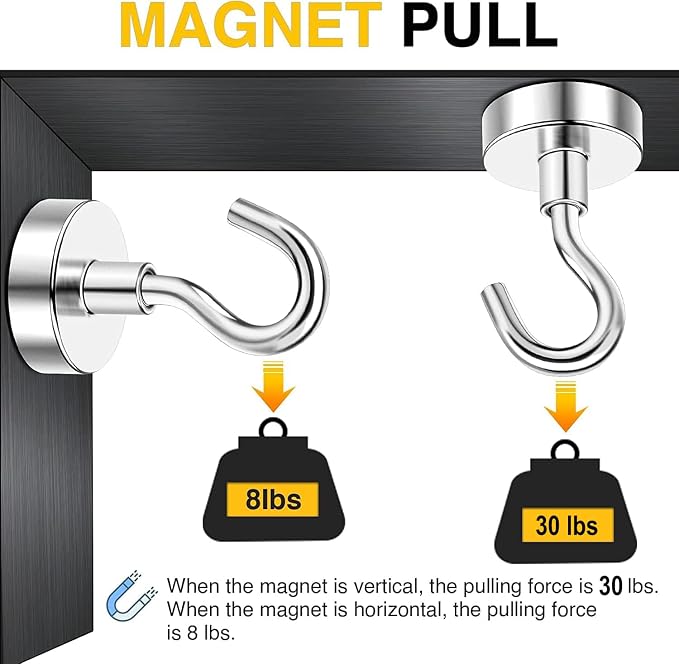 DIYMAG Magnetic Hooks for Refrigerator, Extra Strong Cruise Hook, Heavy Duty - Image 7