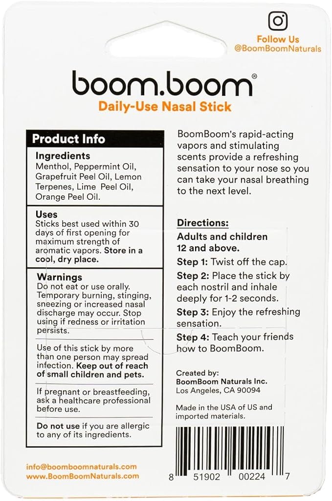 BoomBoom Nasal Stick | Vapor Flow Technology | Cool Refreshing Sensation | - Image 7