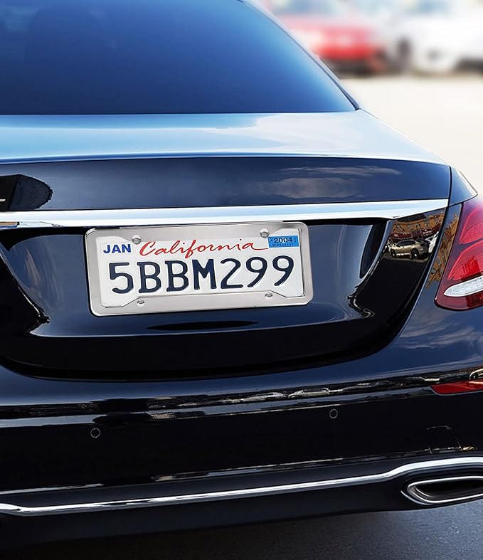 2 Pcs 4 Holes Stainless Steel License Plate Frame,Car License Plate Holder - Image 6