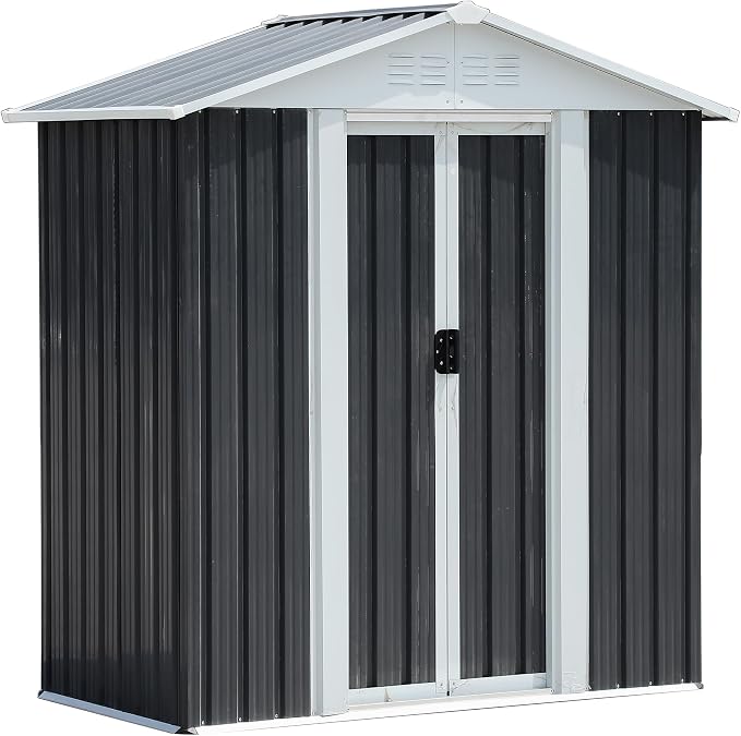 5x3 FT Outdoor Storage Shed, Metal Garden Shed - Image 7