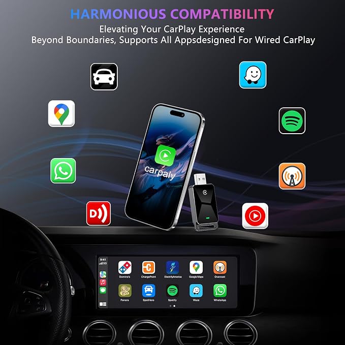 Wireless CarPlay Adapter for Apple CarPlay,Convert Wired to Wireless iPhone - Image 9