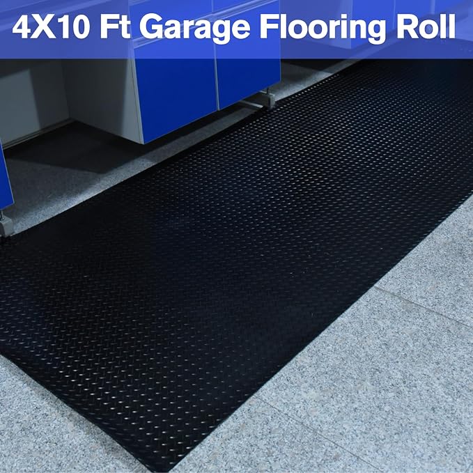 4X10 FT Garage Floor Mat, 2.5 Inch Thickened Diamond Plate Flooring Roll - Image 7