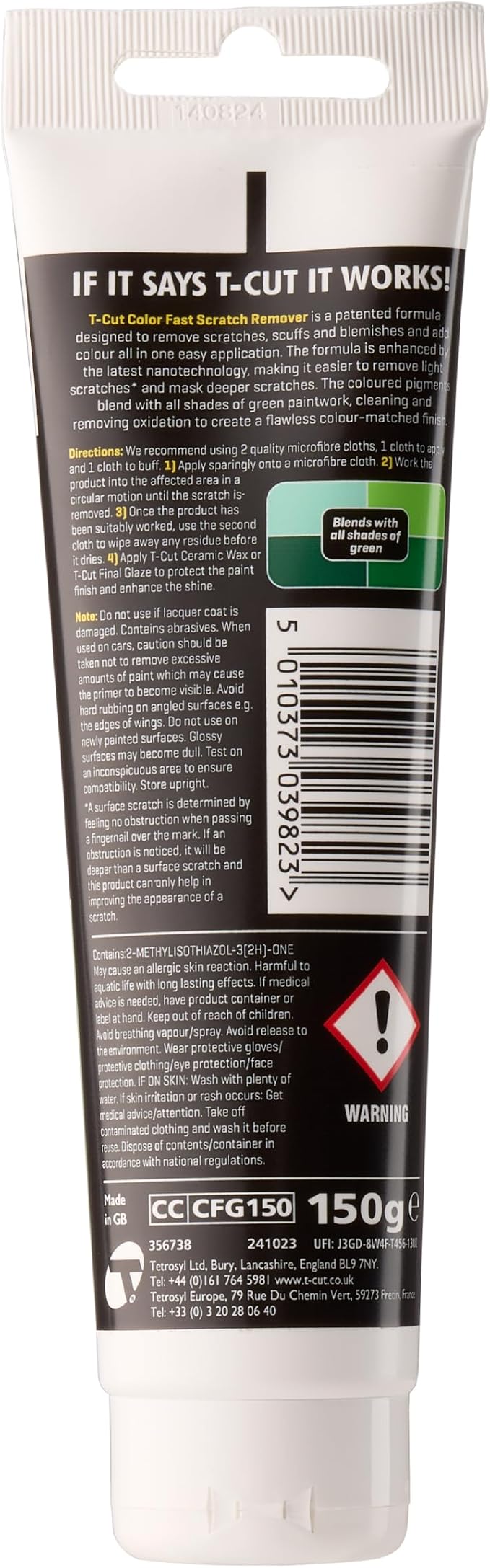 T-Cut Green Scratch Remover, Color Fast Paintwork Restorer Car Polish, 5.3 Oz - Image 8