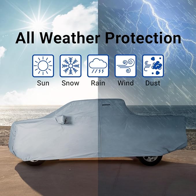 iCarCover Fits 2011-2024 Crew Cab, 6.4 ft Regular Bed RAM 1500 Truck Cover - Image 9