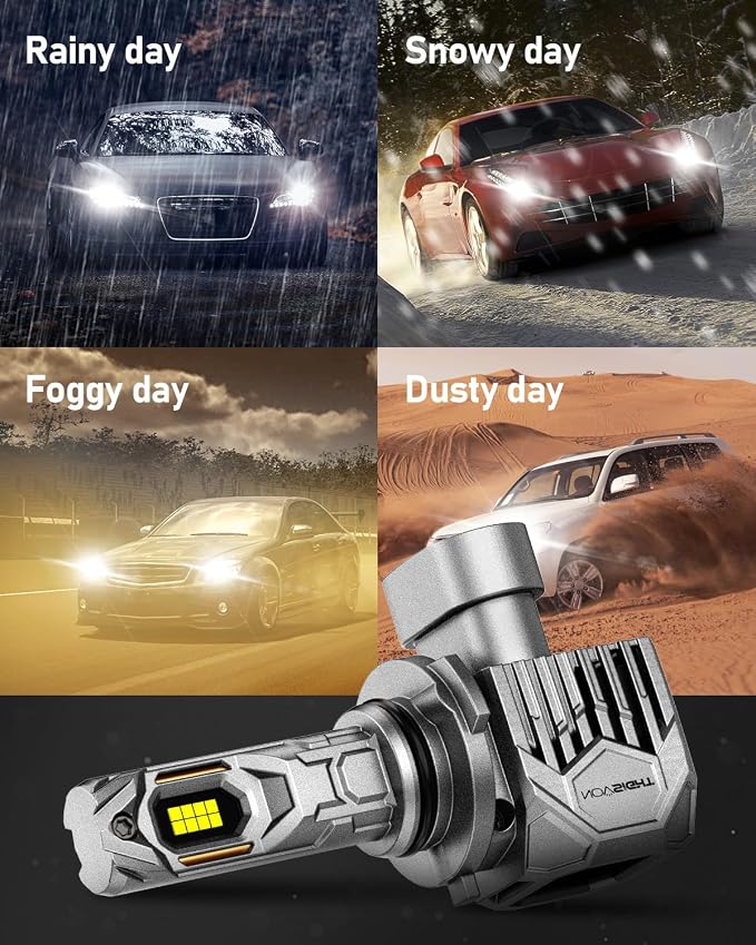NOVSIGHT 9005 9006 LED Fog Light Bulbs, 100000 Lumens 6500K Cool White Light - Image 7