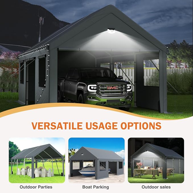 Carports 10X20 Heavy Duty,Portable Car Port Garage,Carport Canopy - Image 9