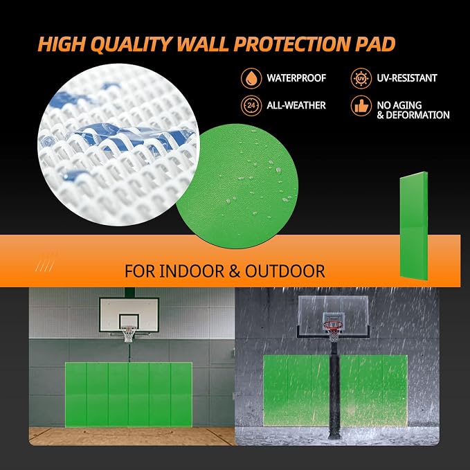 PROGOAL 2"/4" Thick Foam Protection Wall Pad,Gym Basketball-Court - Image 8