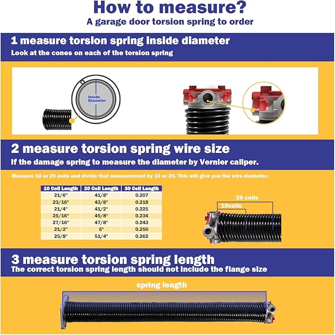 2" Garage Door Springs Pair, Garage Door Spring Replacement, Torsion Springs - Image 6
