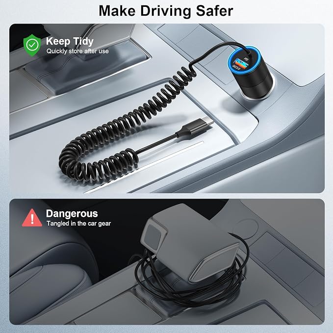 USB C Car Charger Fast Charge, Car Adapter Compatible - Image 7