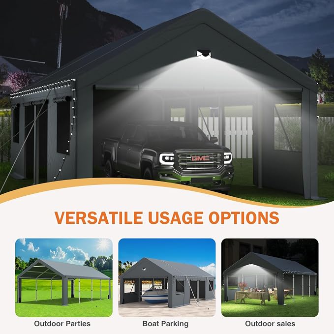 Carports 10X16 Heavy Duty,Portable Car Port Garage,Carport Canopy - Image 9