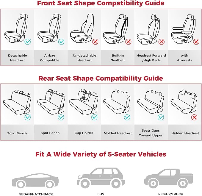 Grey Car Seat Covers Full Set - Image 7