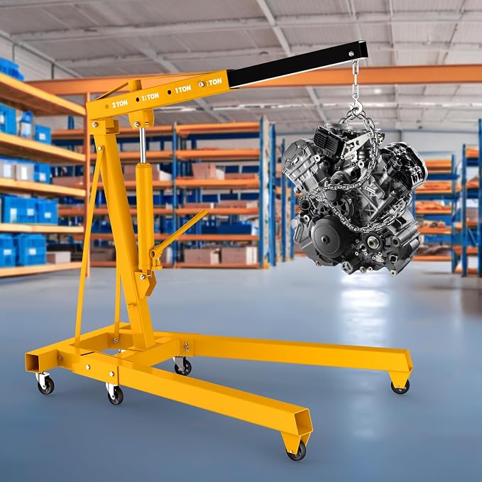 2 Ton Engine Hoist with Leveler 4409 LBS Folding Cherry Picker Engine Hoist - Image 8
