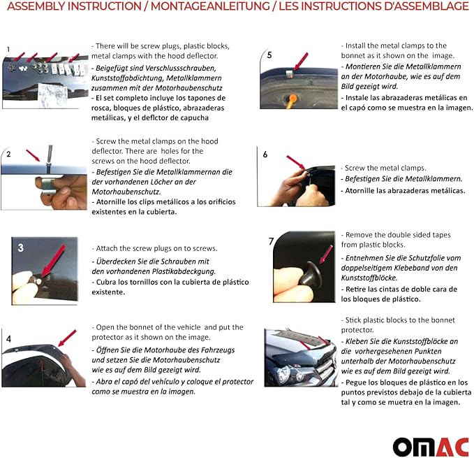 OMAC Front Bug Shield Hood Deflector Guard fits Hyundai Tucson 2010-2015 Smoke - Image 9