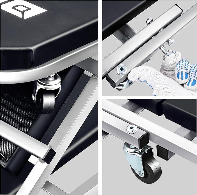 DNA MOTORING TOOLS-00187 40 Inches 2 IN 1 Rolling Folding Car Creeper/Seat - Image 6