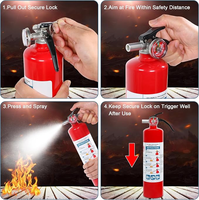 1 Pack Dry Chemical Fire Extinguisher 2.5 lb ABC, Boat Use, 1A:10B:C Rating - Image 7