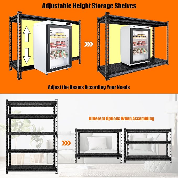 48" W Garage Shelving Heavy Duty,3000LBS Loads Adjustable Garage Storage Shelves - Image 6