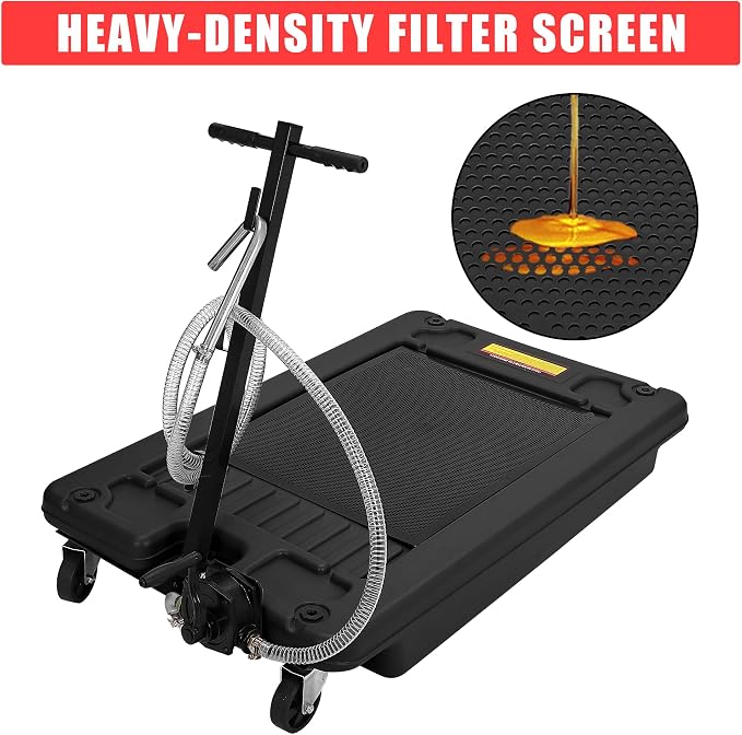 17 Gal Low Profile Oil Drain Pan, Heavy Duty Mobile Oil Changing Pan - Image 8