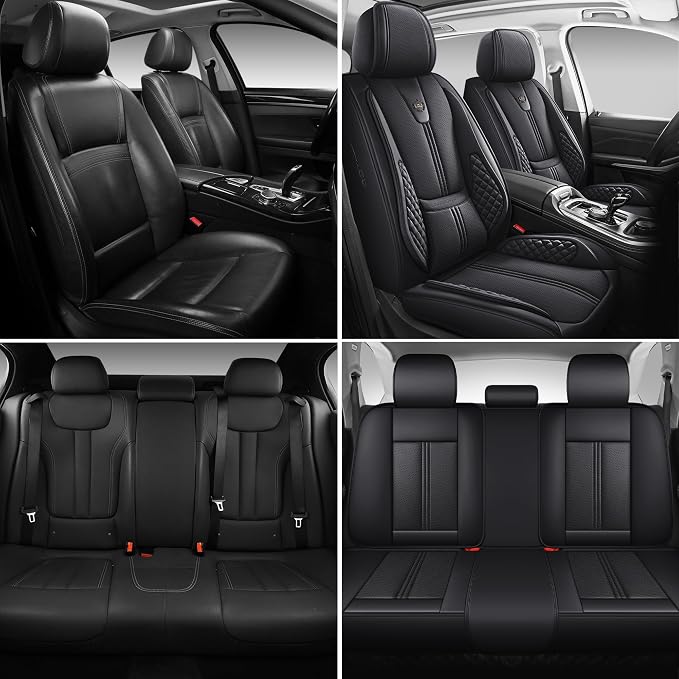 Car Seat Covers Full Set, Easy Install Luxury Leather Automotive Seat Covers - Image 9