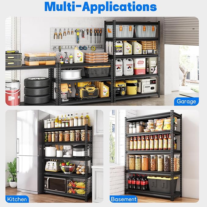 48" W Garage Shelving Heavy Duty,2500LBS Loads Adjustable Garage Storage Shelves - Image 9