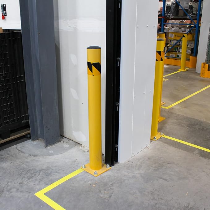 BISupply Safety Bollard Post Parking Barrier 1 Pack - 42in Yellow Pipe Bolt - Image 7