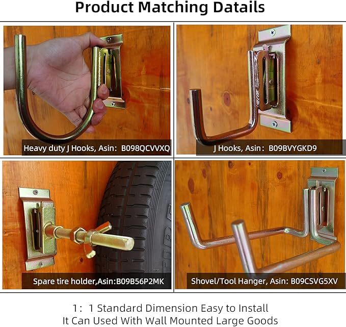 10PCS Heavy Duty E Track J Hooks,Large Steel 5" J Hook E Track Accessories - Image 8