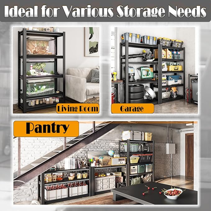 40in Wide Garage Shelving Heavy Duty,2500lbs Large Loads Adjustable Garage - Image 8