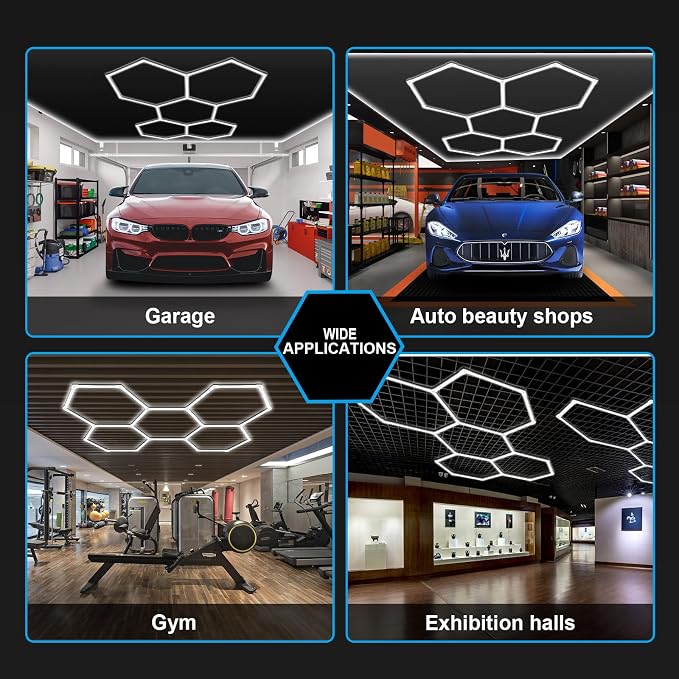 MODERN Hexagon Garage Lights,25 Pack 216W 25920LM High Brightness Hexagon - Image 7