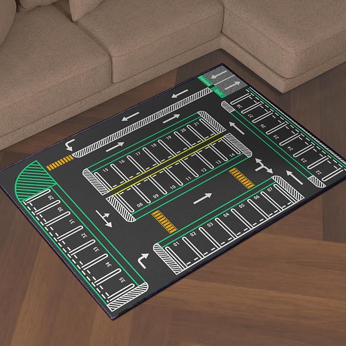 Play Rug for Playroom 59"x39" Traffic System Playmat Car Rugs for Toy Boys - Image 7