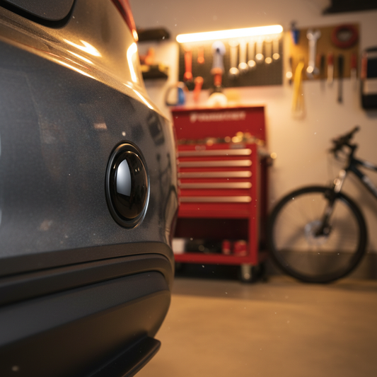 Blind Spot Warning Signs in Parking Sensor Kit Reverse Backup Radar Now, Fender-Bending Repair Bills Later — Prevented by a Simple Upgrade
