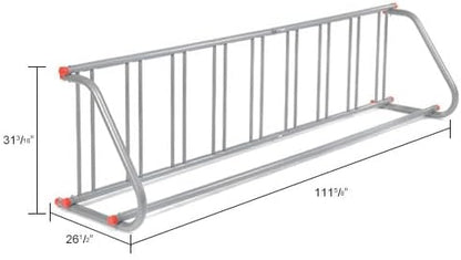 Global Industrial 111" L Single-Sided Grid Bike Rack, 9-Bike Capacity, Powder - Image 7