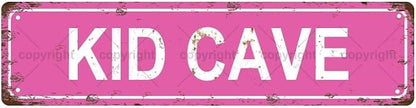 KID CAVE Space Vintage Metal Tin Street Sign Bar Cafe Garage Cave Home Room by Unknown