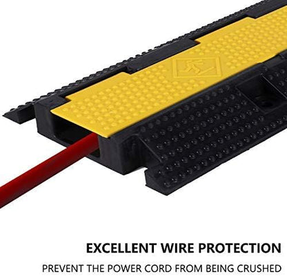 4 Pack Rubber Cable Ramp Hose Cable Protector Ramp 1 Channel 22000Lbs Load - Image 3