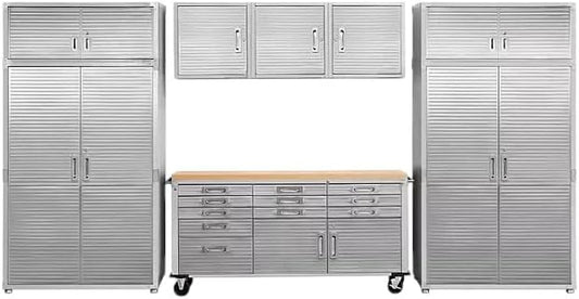 Heavy Duty 8-Piece Steel Garage Cabinet Storage Set by Unknown