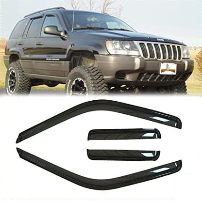 Side Window Deflector Visor Rain Guard, Outside Mount Tape-on Shatterproof Dark - Image 2