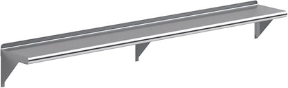 AmGood 72" Long X 10" Deep Stainless Steel Wall Shelf | NSF Certified | by AmGood