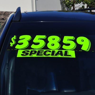Ez-line Vinyl Windshield Stickers 3 Dozen 15 Inch Chartreuse Slogan Dealership - Image 7