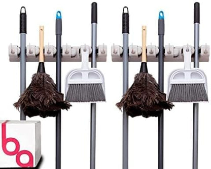 Berry Ave Broom Holder & Wall Mount Garden Tool Organizer- Kitchen, Garage & - Image 2