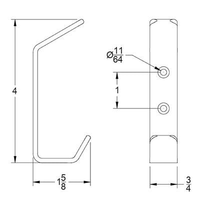Wall Hooks Double Hook 4-Pack - Image 6