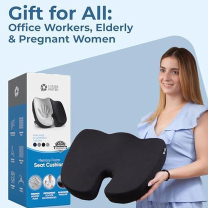 5 STARS UNITED Seat Cushion for Tailbone Pain Relief – Memory Foam Lifting - Image 8