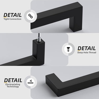 Goldenwarm 2 Pack Black Cabinet Pulls Drawer Handles Stainless Steel Modern - Image 4