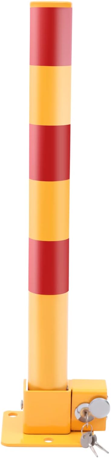 23In Q195 Iron Pipe Safety Bollard Yellow & Red Parking Barrier, Automatic by anezdbozr