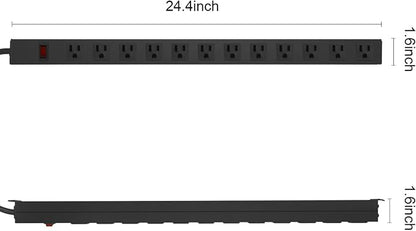 Metal Wall Mount Power Strip, Mountable Power Outlet - Image 2