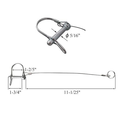 10Pcs Trailer Coupler Pin 5/16x 1-3/4（WxL） Prevents Loss Trailer Hitch Locking - Image 2